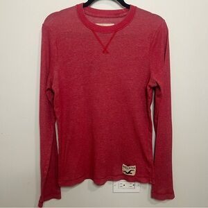 Hollister Vibrant Red Crewneck Top Y2K Logo Waffle Classic 2000s